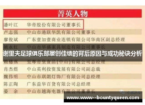 谢里夫足球俱乐部屡创佳绩的背后原因与成功秘诀分析